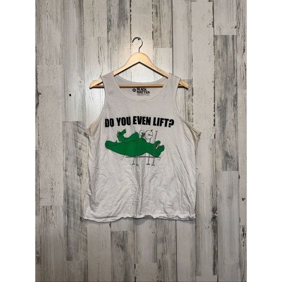 No Brand Other - Black Matter Graphic Tank Top XL White “Do You Even Lift?” Sleeveless Gym Tee